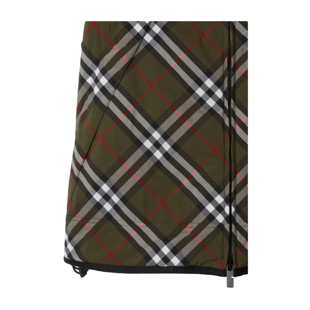 Burberry Groene Gewatteerde Ruitpatroon Jas Green Heren