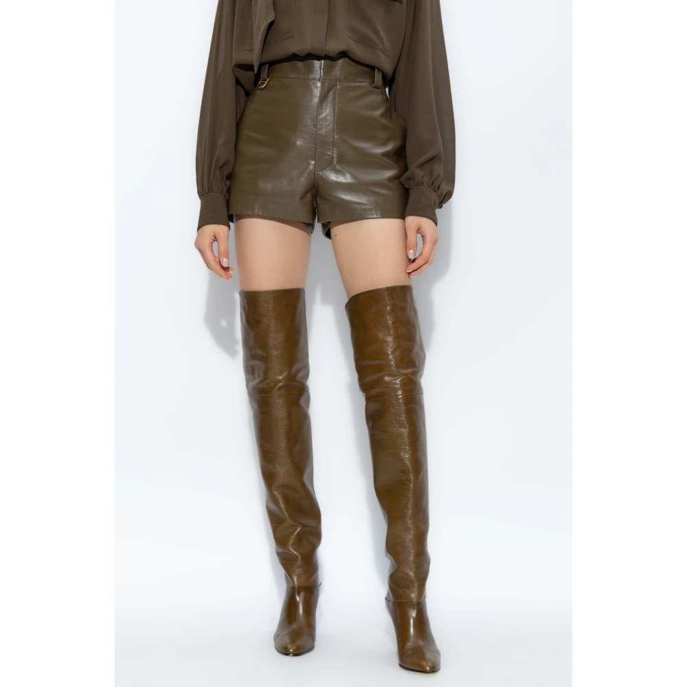 Chloé Leren shorts Green Dames