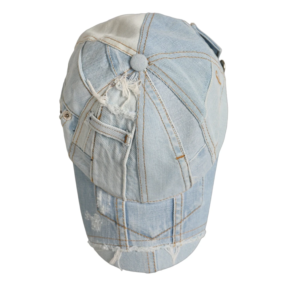 Dolce & Gabbana , Hats & Caps, Unisex, Blue, One Size, Denim Patchwork Baseball Cap