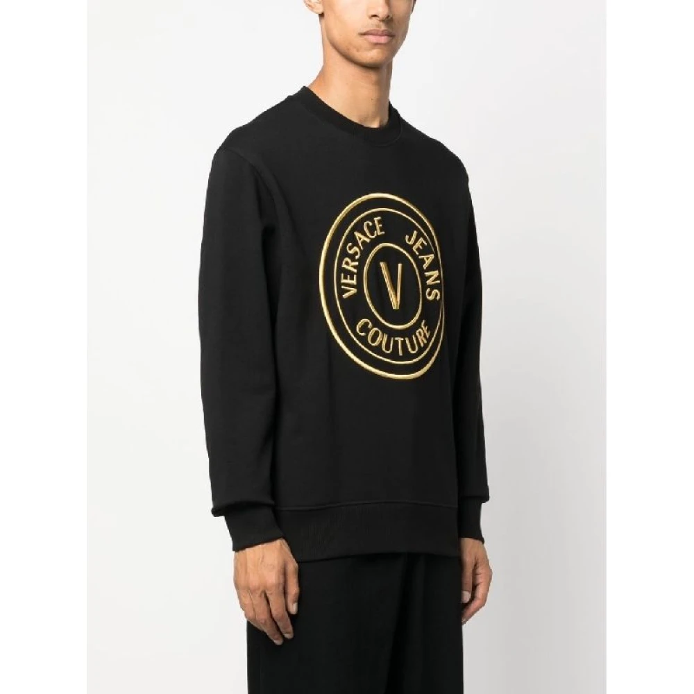 Versace Jeans Couture 3D Embro Sweater Zwart Goud Heren Black Heren