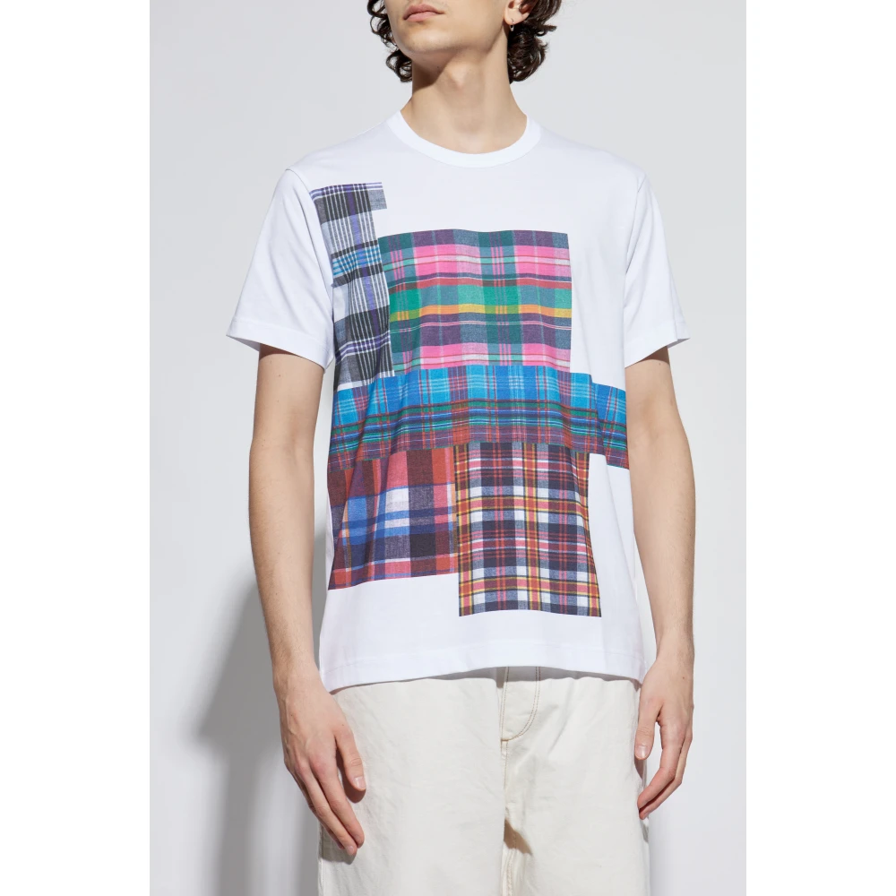 Comme des Garçons T-shirt met kleurrijke print White Heren