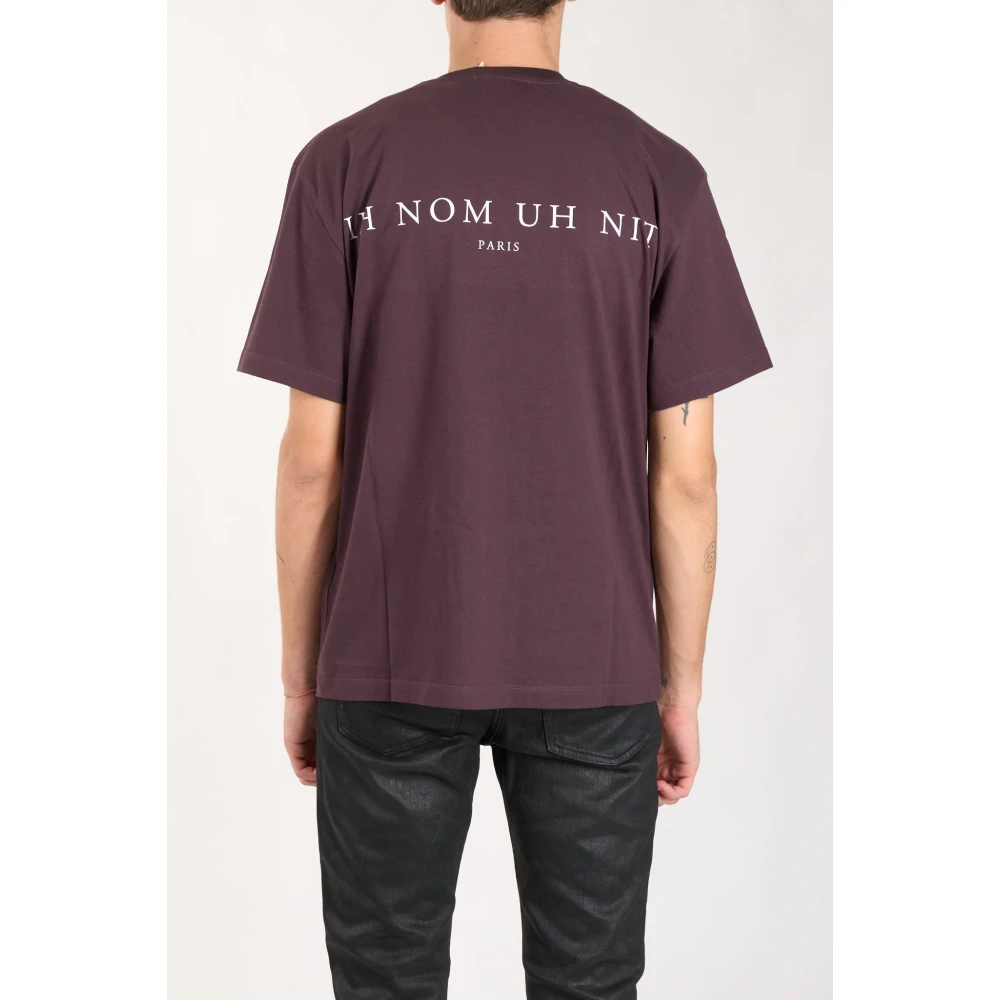 IH NOM UH NIT Katoenen T-shirt met voorprint Purple Heren