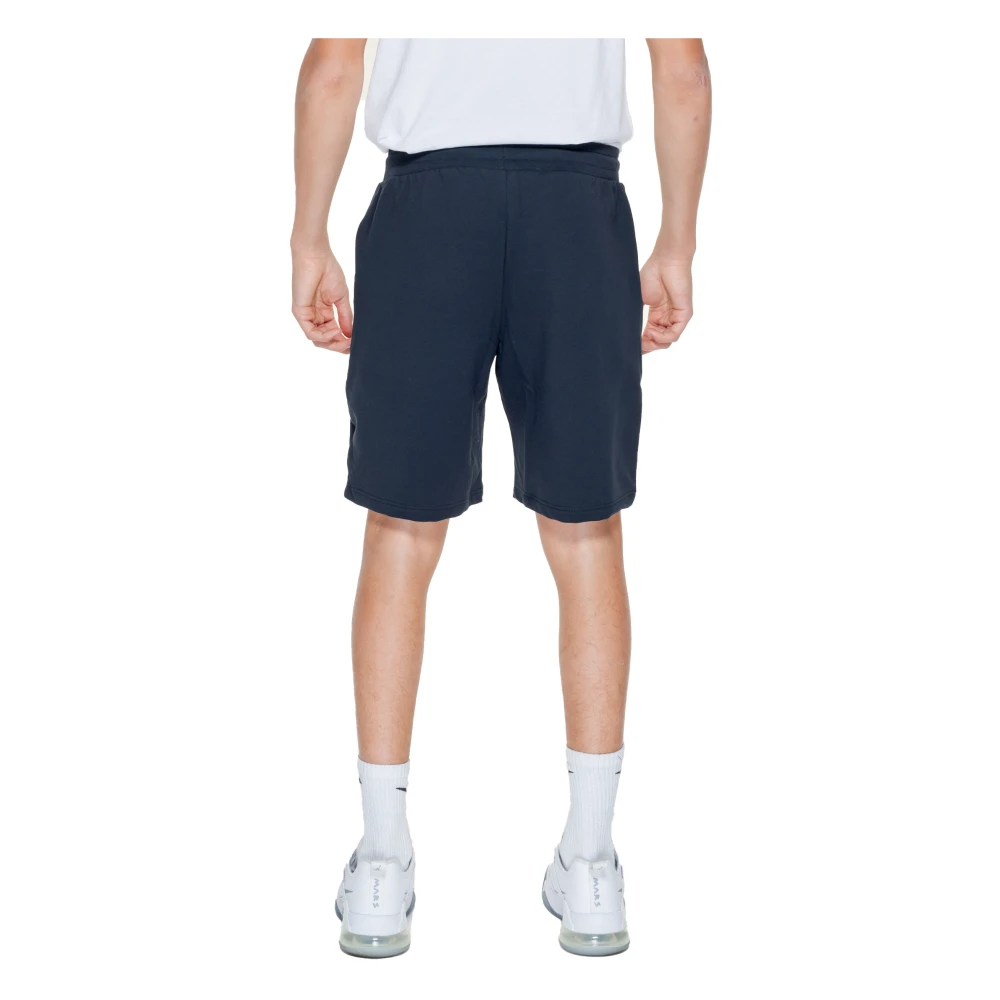 Emporio Armani EA7 Blauwe Kanten Shorts met Zakken Blue Heren