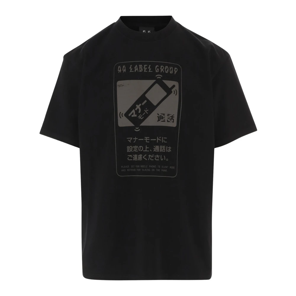 44 Label Group Men's Black T-Shirts, M, Printed Cotton T-Shirt