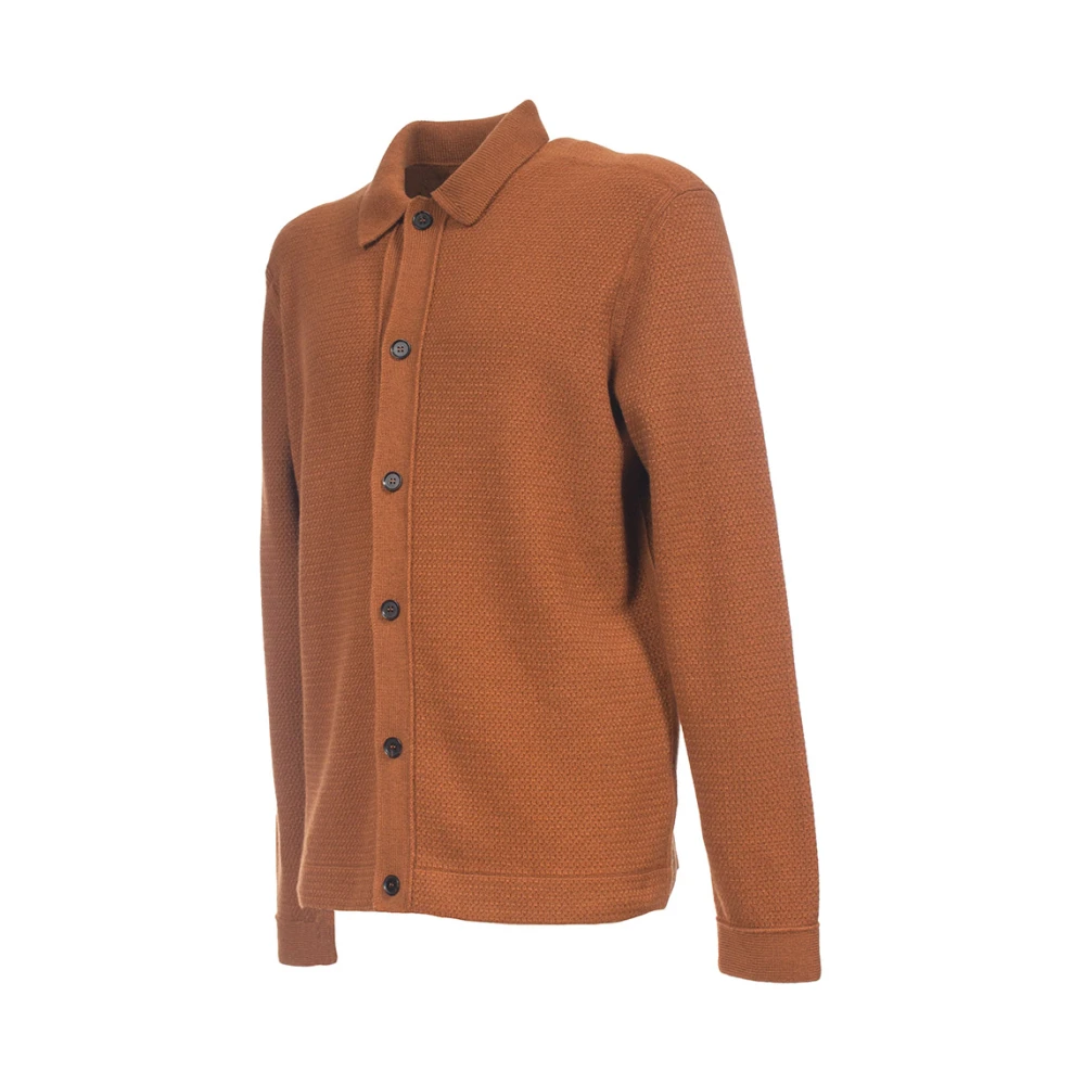 Ermenegildo Zegna Cashmere Overshirt Oasi met knoopsluiting Brown Heren