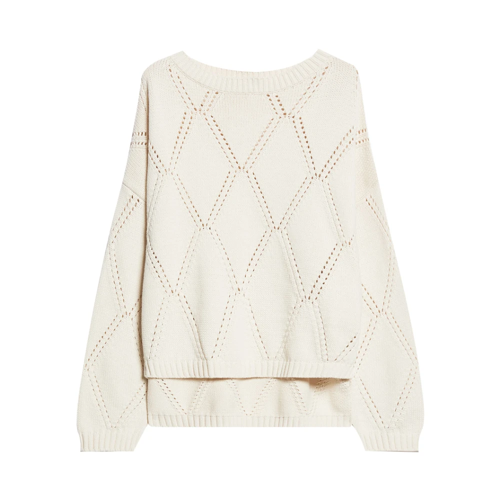 Max Mara Weekend Crème Trui Klassieke Minimalistische Stijl Beige Dames