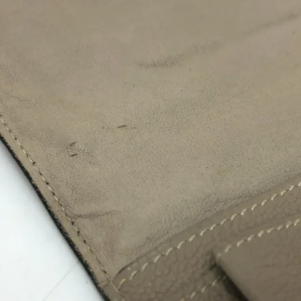 Hermès Vintage Pre-owned Leather wallets Beige Dames