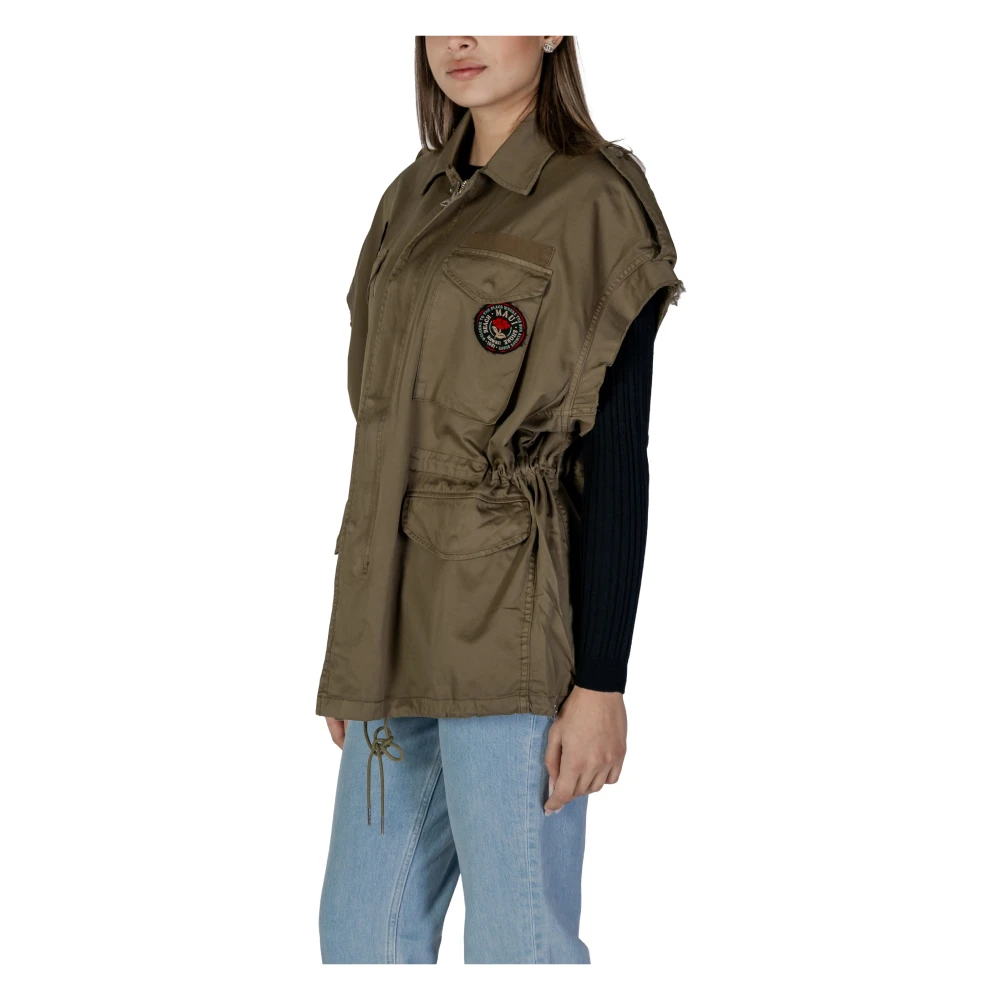 Replay Long Sleeve Cotton Shirt Green Dames