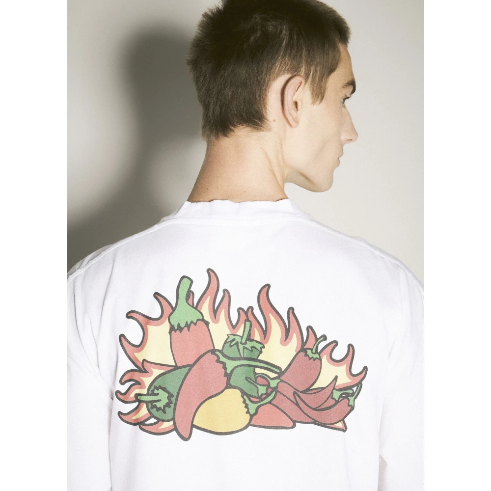 032c Grafische Fruitprint Katoenen T-shirt White Heren