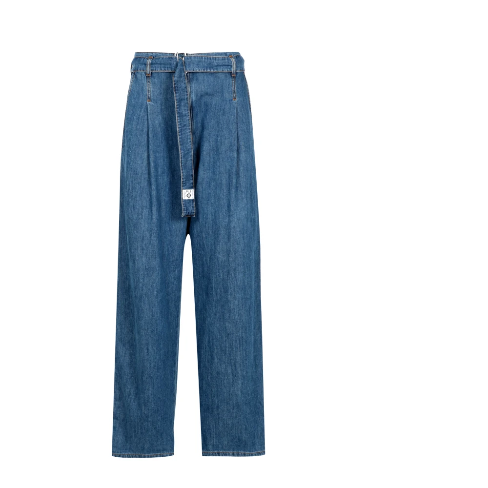 Philosophy di Lorenzo Serafini Blåa Wide Jeans med Phi Logo Broderi Blue, Dam