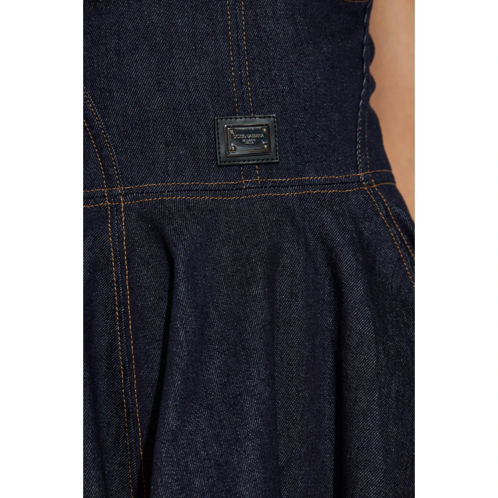 Dolce & Gabbana Denim jurk met bandjes Blue Dames