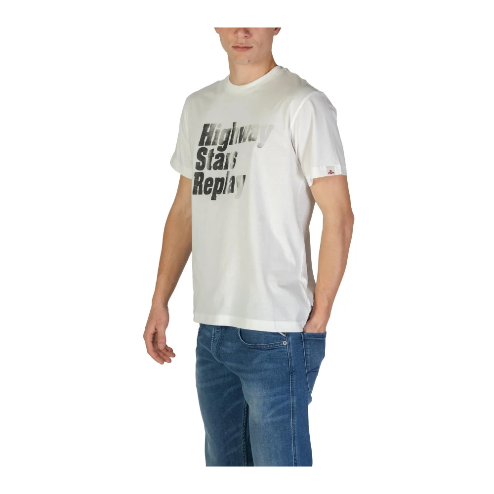 Replay T-shirt met korte mouwen en ronde hals van katoen White Heren