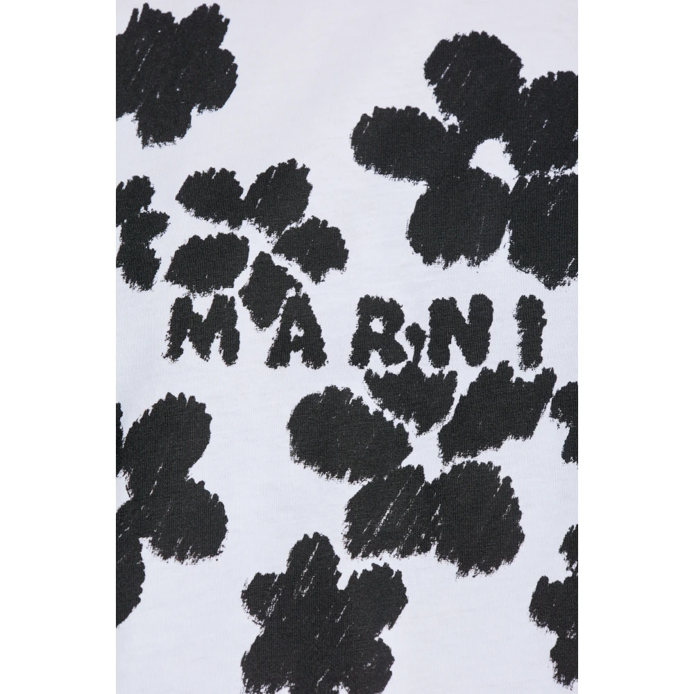 Marni T-shirt met bloemenmotief White Dames