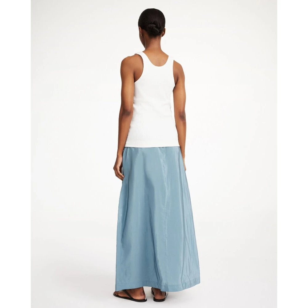 By Malene Birger Glanzende A-Lijn Maxi Rok Cool Water By Herenne Birger Blue Dames