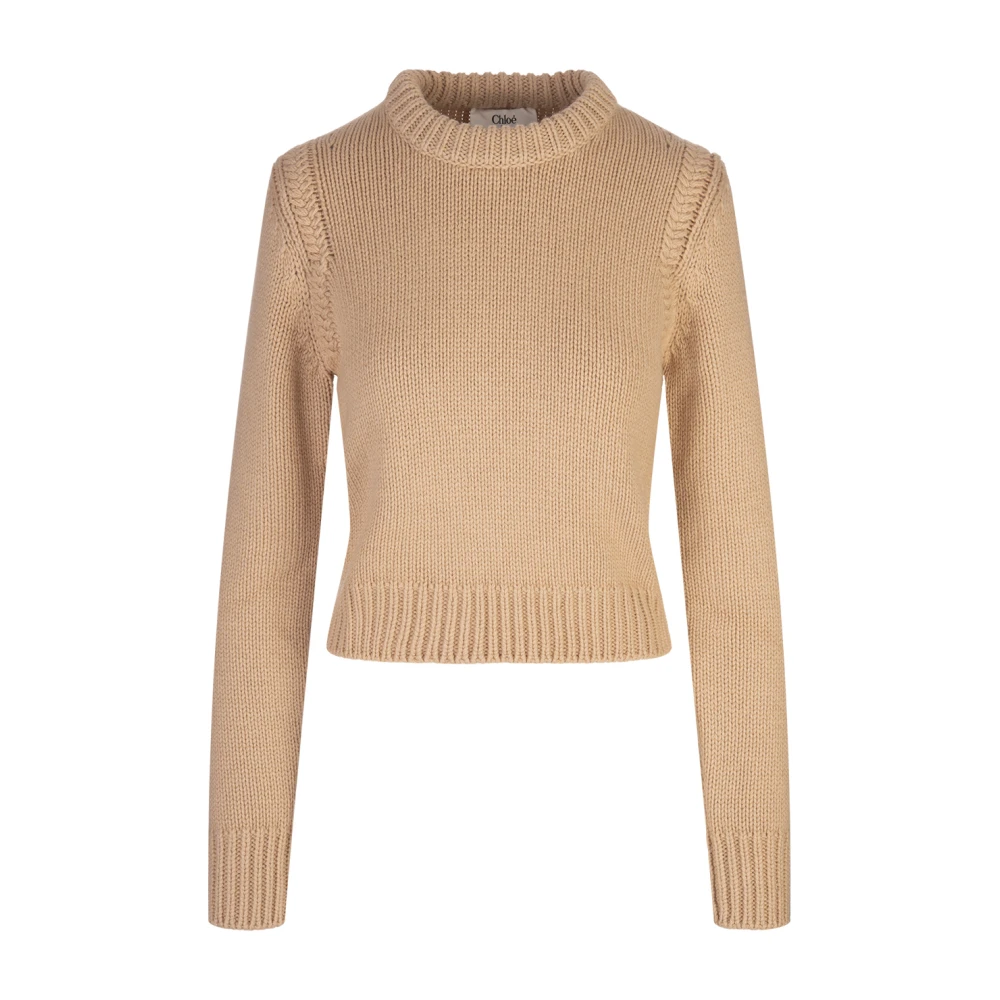 Chloé Bruine Cashmere Crew-neck Sweater Brown Dames