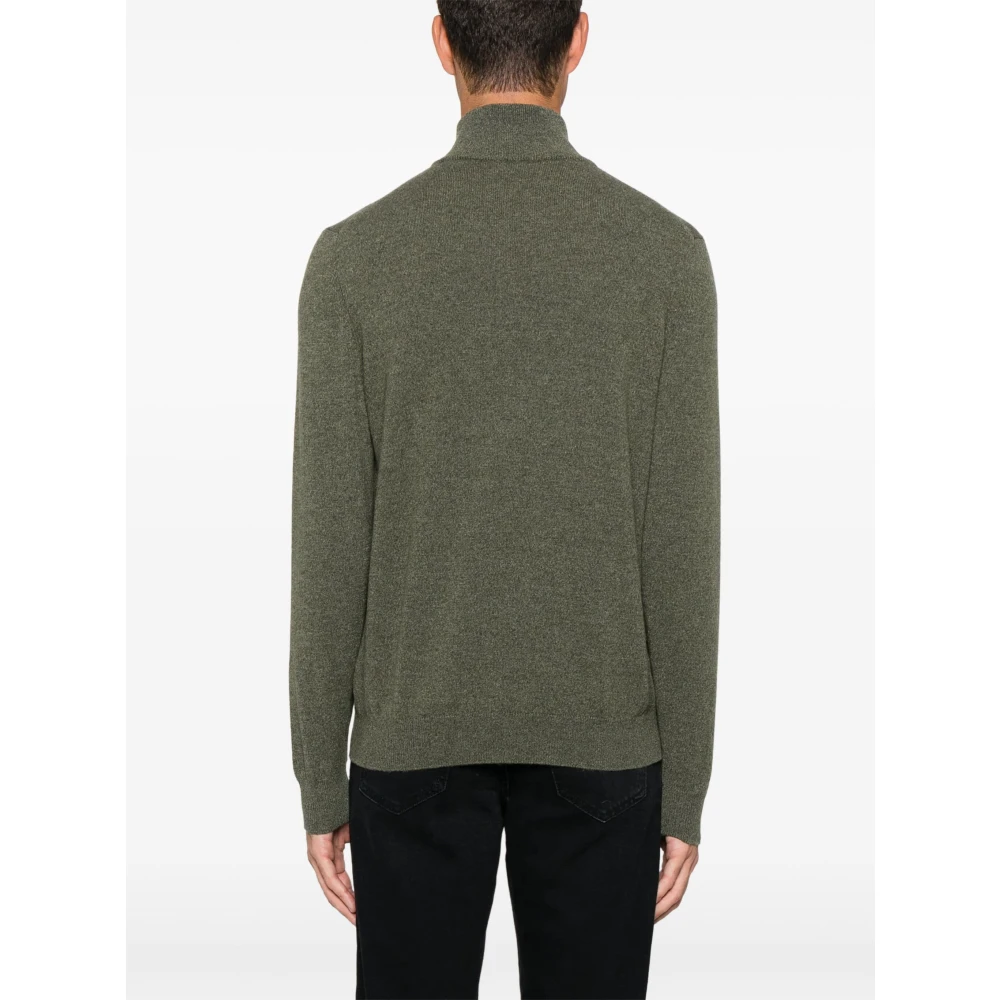 Fedeli Luxe Cashmere Half-Zip Gebreide kleding Green Heren