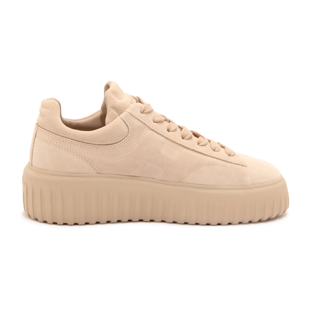 Hogan Strepen Suède Schoenen met Memory Foam Dames Schoenen Beige