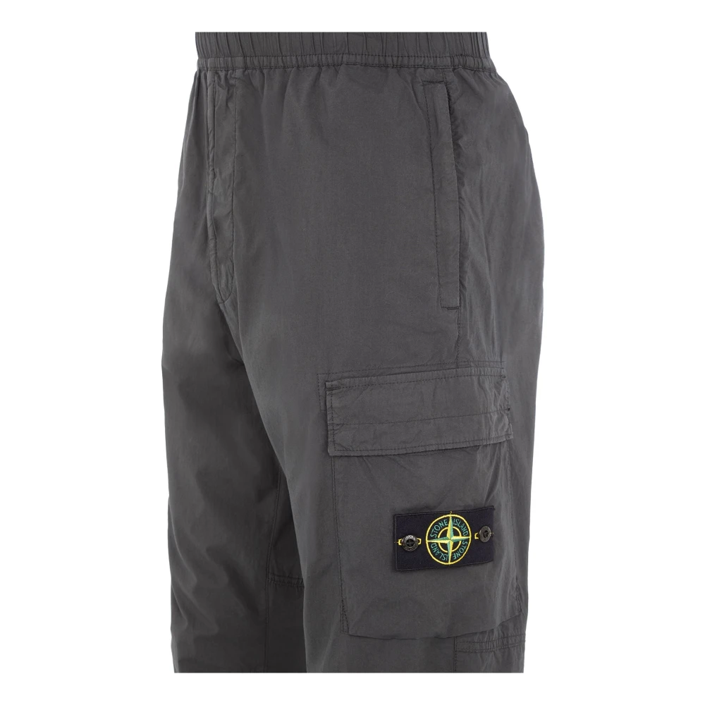 Stone Island Staal Grijs Cargo Broek Tapered Fit Gray Heren
