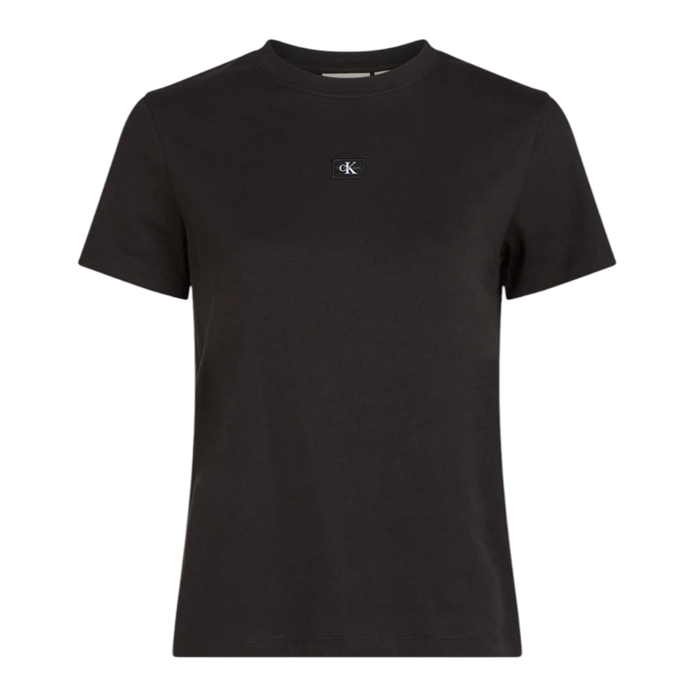 Calvin Klein Jeans Women's Black Cotton Round Neck T-Shirt