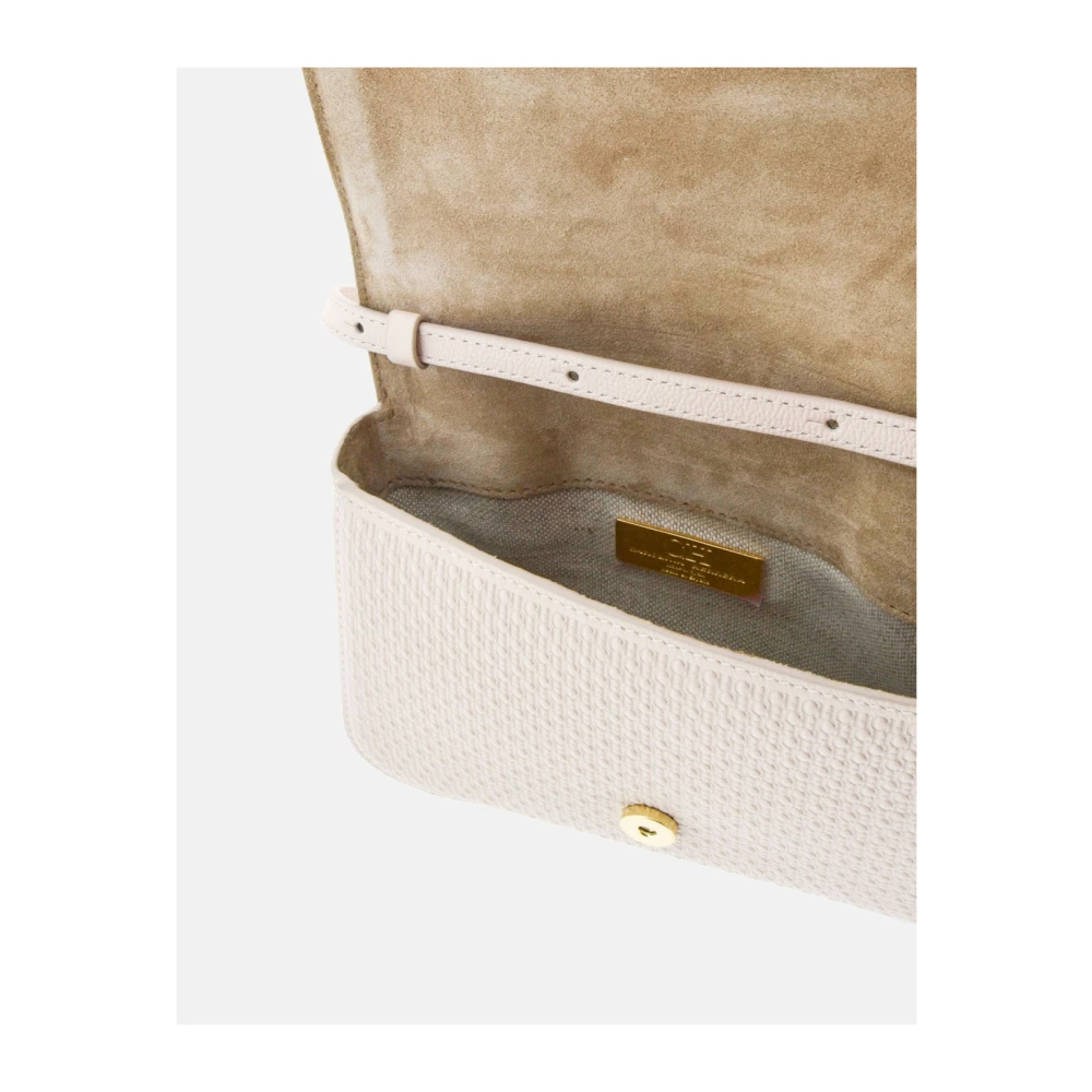Carolina Herrera Magnolia Initials Insignia Crossbody Tas Beige Dames