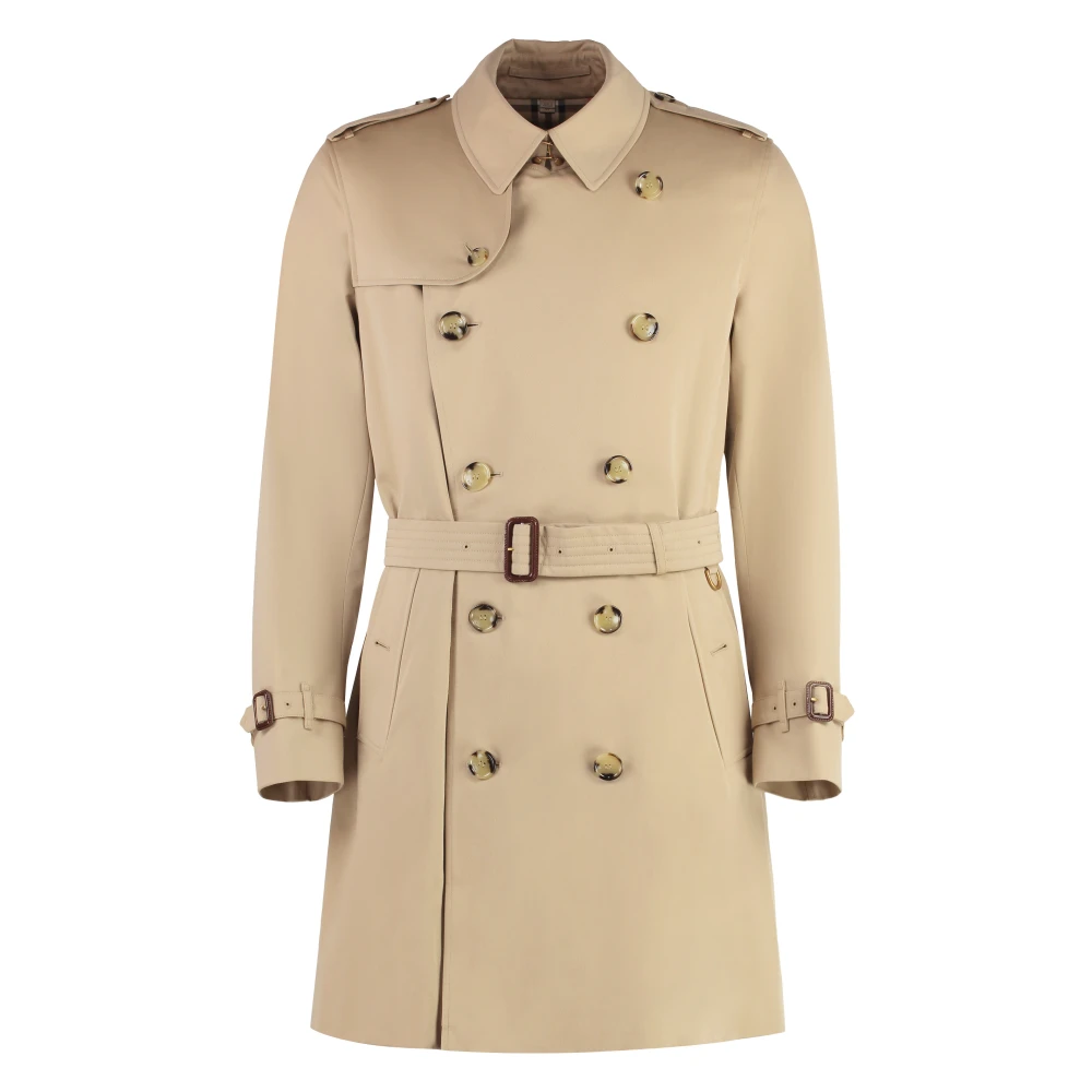 Burberry Men's Beige Kensington Cotton Trench Coat - Trench Coats - L - Coats