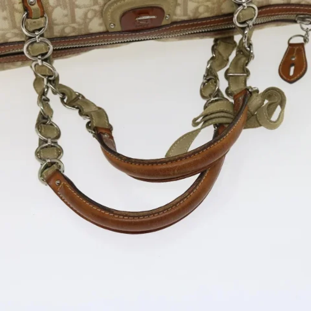 Dior Vintage Pre-owned Cotton handbags Beige Dames