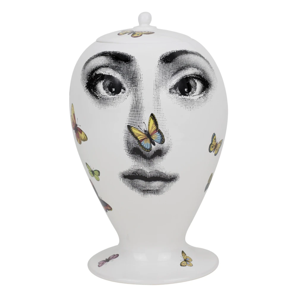 Fornasetti Iconische Lina Cavalieri Geïnspireerde Keramische Vaas White Dames
