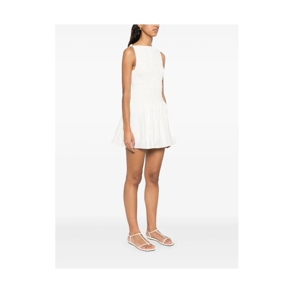 Faithfull the Brand Witte Vierkante Hals Mouwloze Jurk White Dames