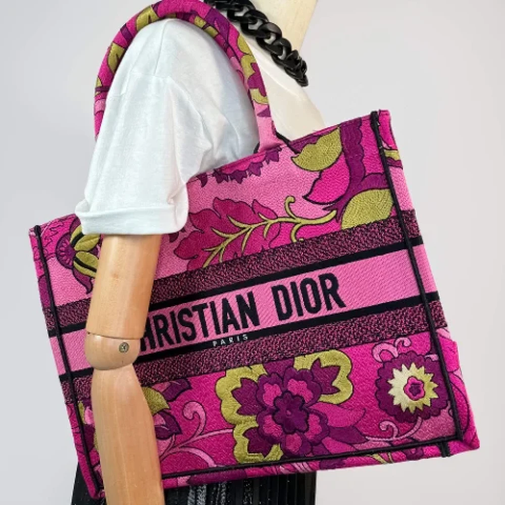 Dior Vintage Pre-owned Canvas handbags Pink Dames