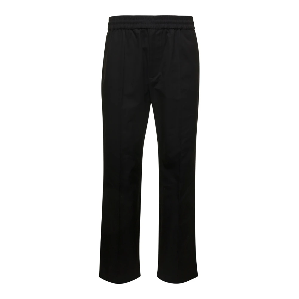 Valentino Garavani Zwarte katoenen broek met elastische taille Black Heren