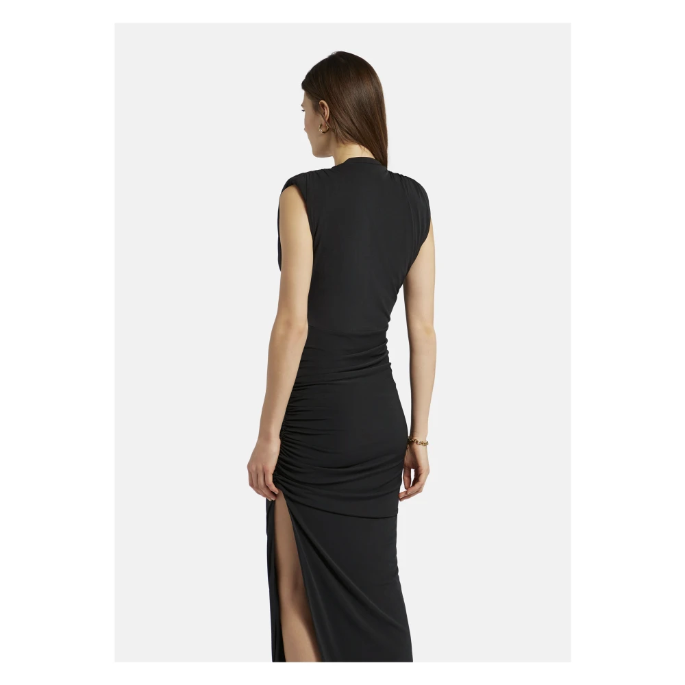 Nicowa Maxi-jurk met gedrapeerd ontwerp Black Dames