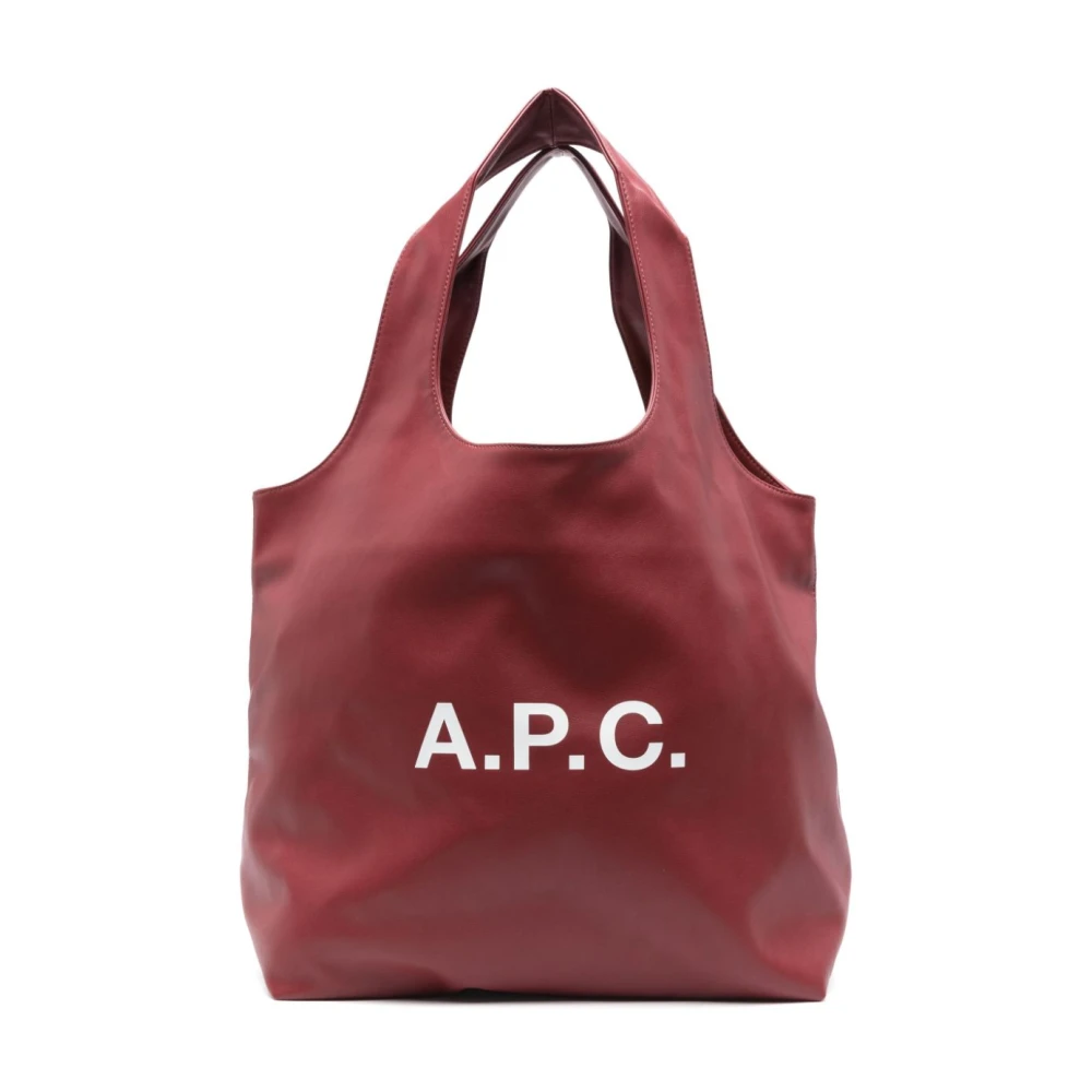 A.p.c. Stijlvolle Bordeaux Tote Tas met Print Red Dames