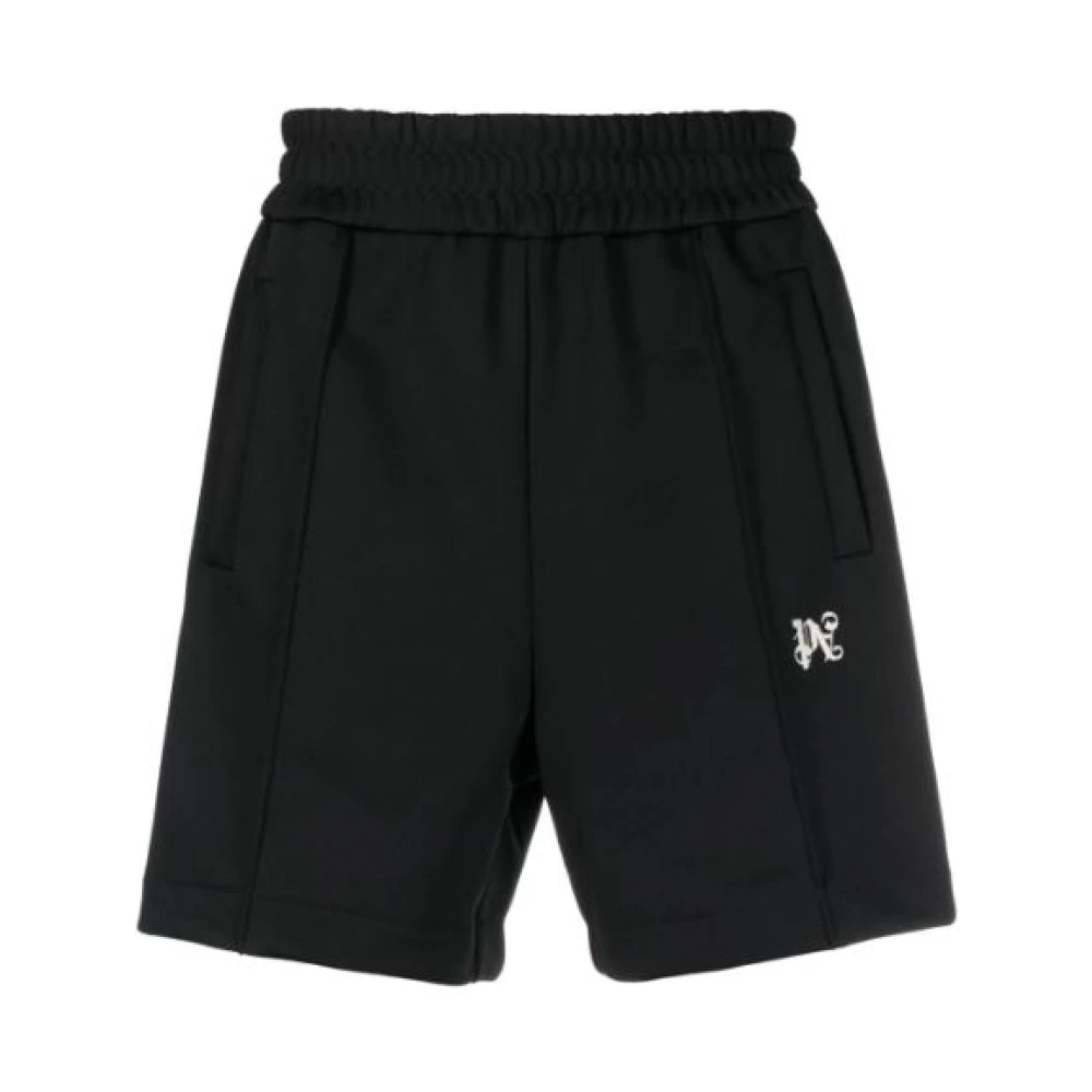 Palm Angels Broek met geborduurd logo en zijstreep Black Heren