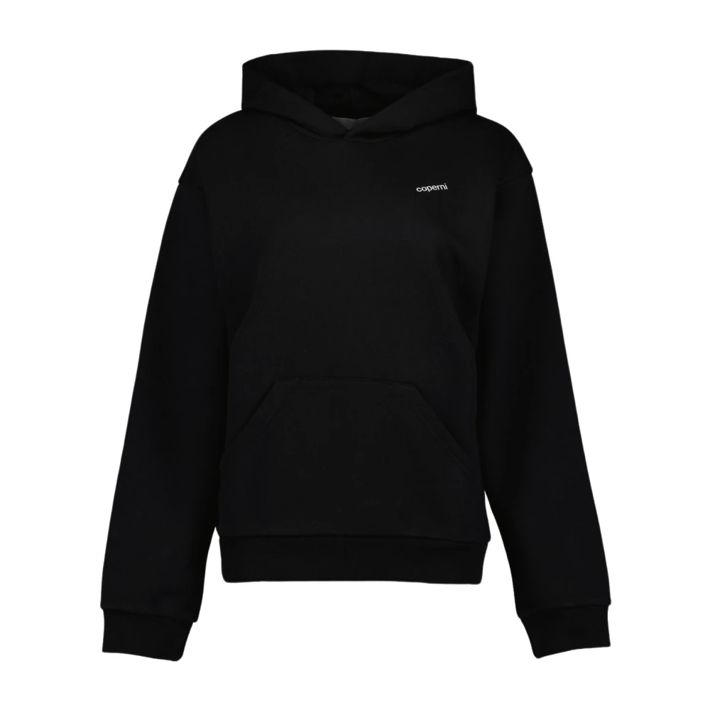 Coperni Women's Black Hoodies, Female,, Logo Print Oversized Sweatshirt Large