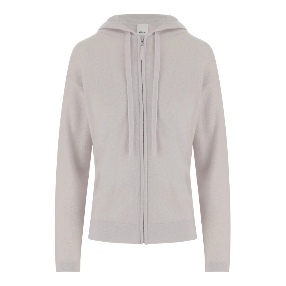 Allude Wol-Kasjmier Hoodie Cardigan met Rits Pink Dames