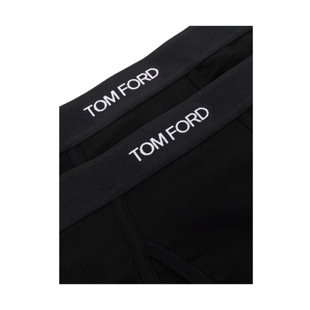 Tom Ford Zwart Logo Taille Stretch Ondergoed Black Heren