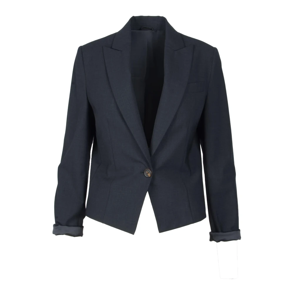 BRUNELLO CUCINELLI Elegant Wollen Jas Blue Dames