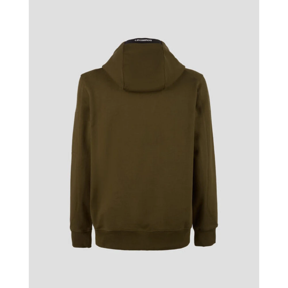 C.P. Company Diagonal Fleece Pullover Hoodie Green Heren