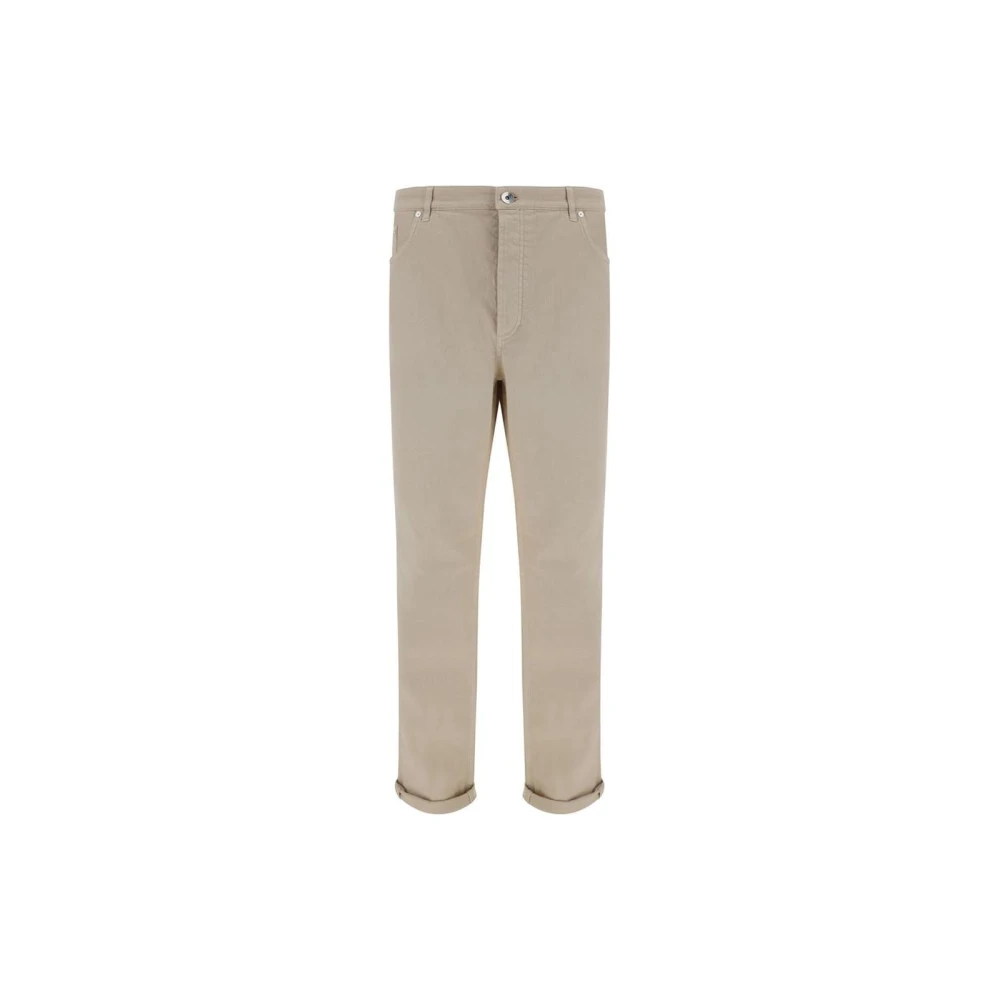 BRUNELLO CUCINELLI Klassieke katoenen chino broek Beige Heren