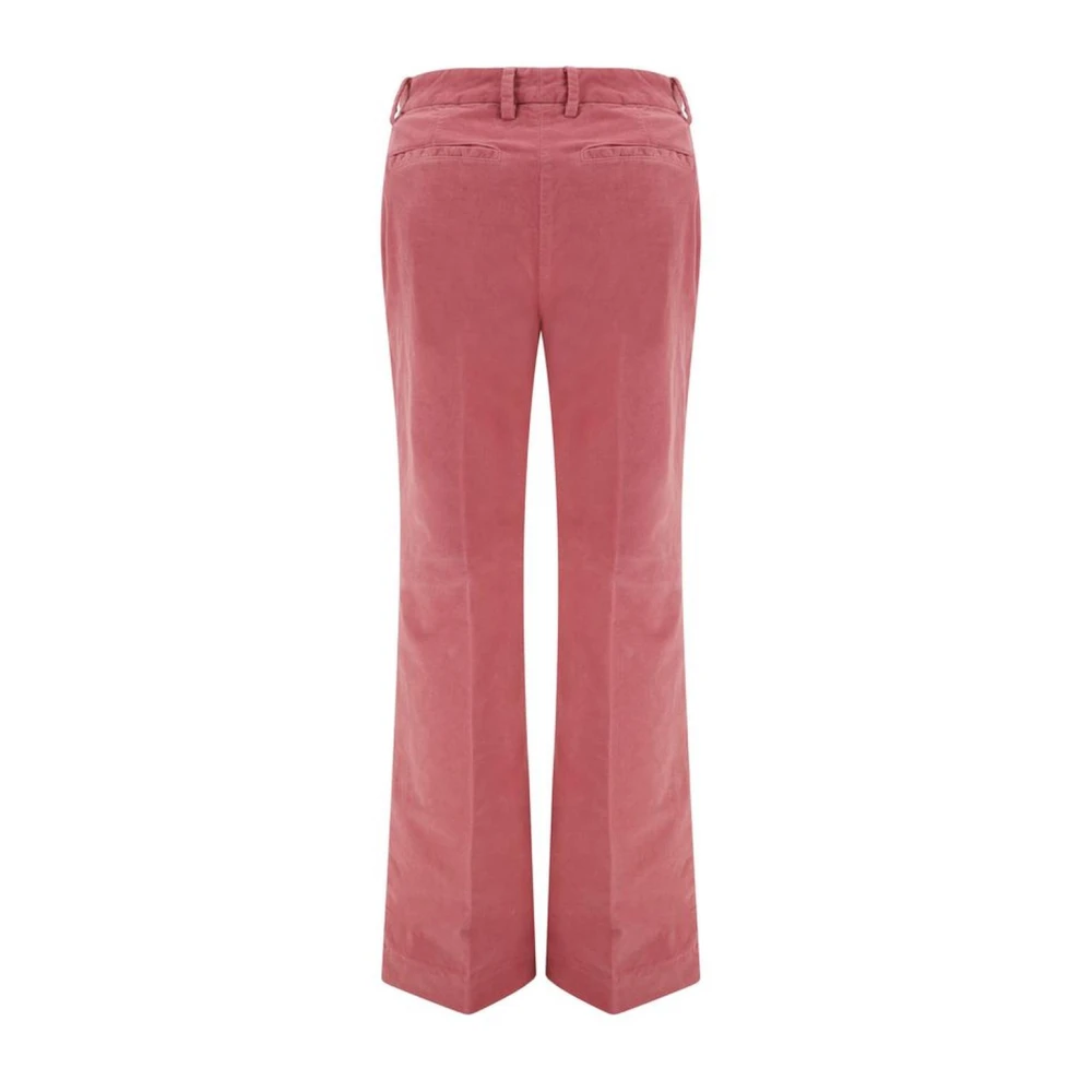 True Royal Velvet Design Katoenen Broek met Zakken Red Dames