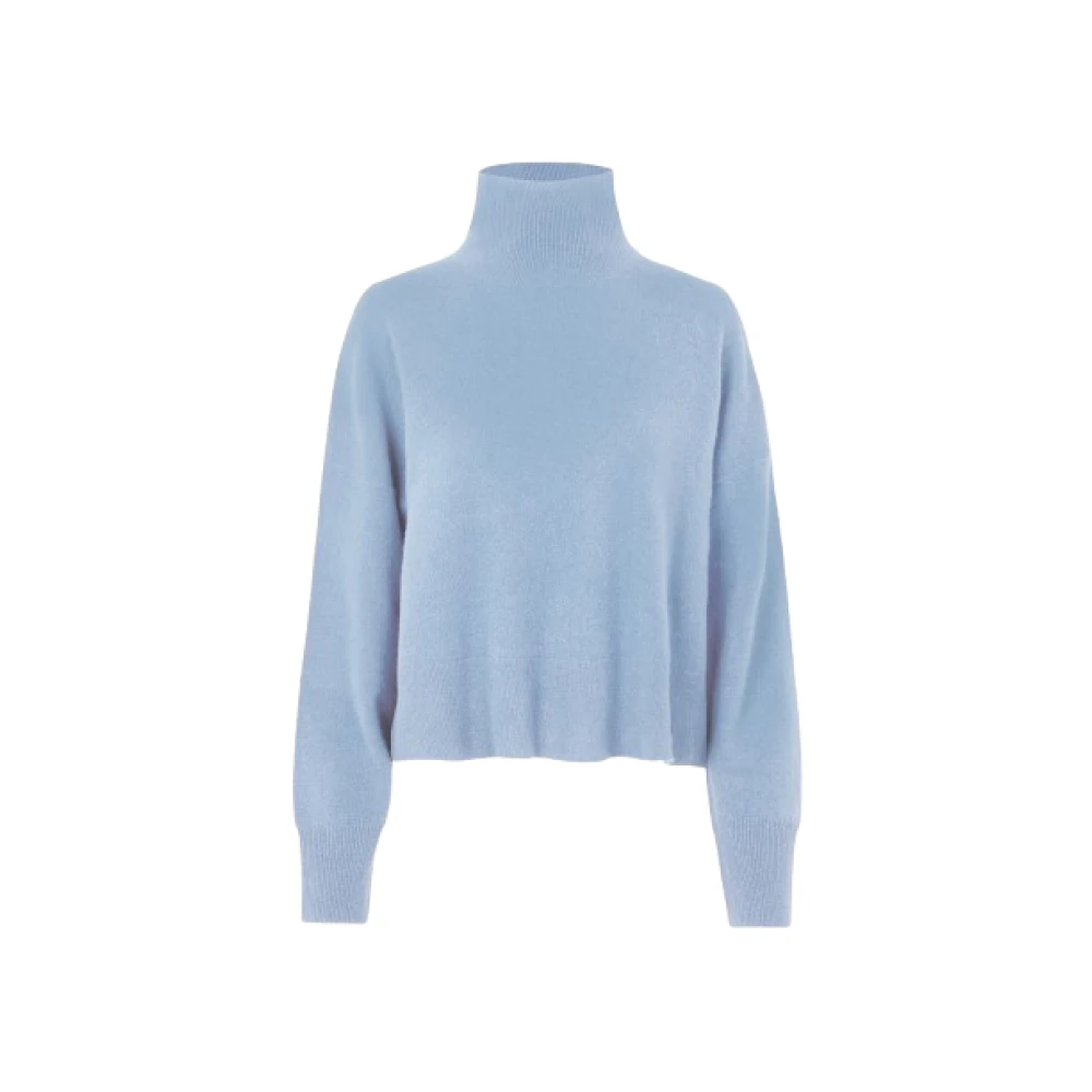 Samsøe Blauwe Coltrui Wolmix Trui Blue Dames