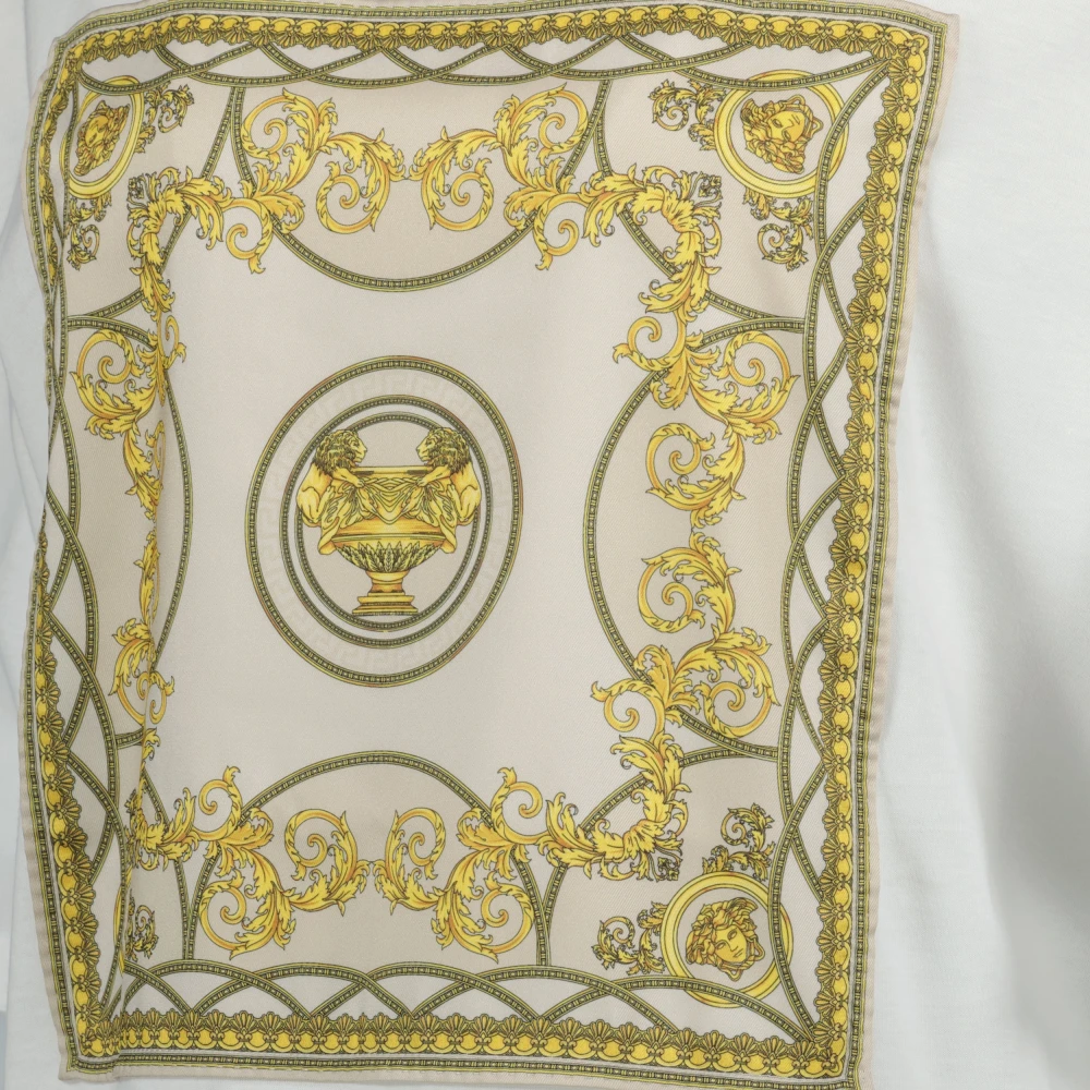 Versace Oversized Goden Snit T-shirt White Dames