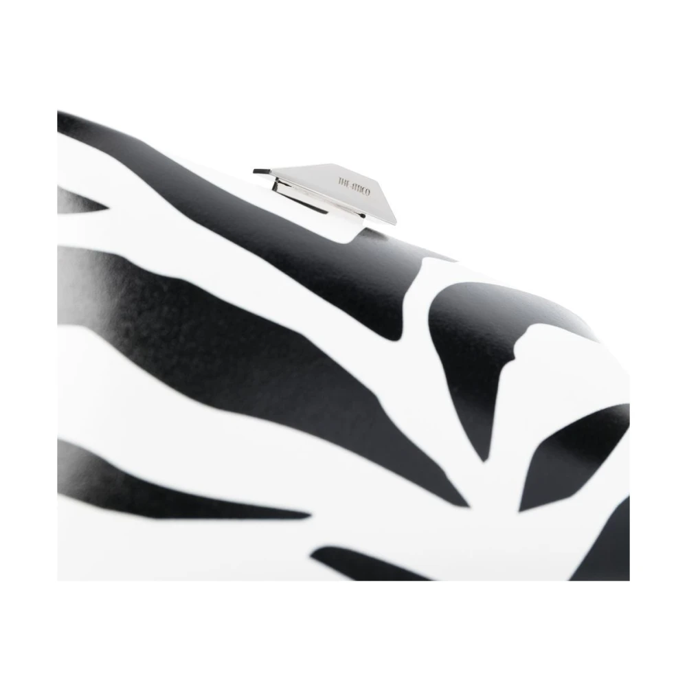 The Attico Logo-Print Zebra Clutch Tas White Dames