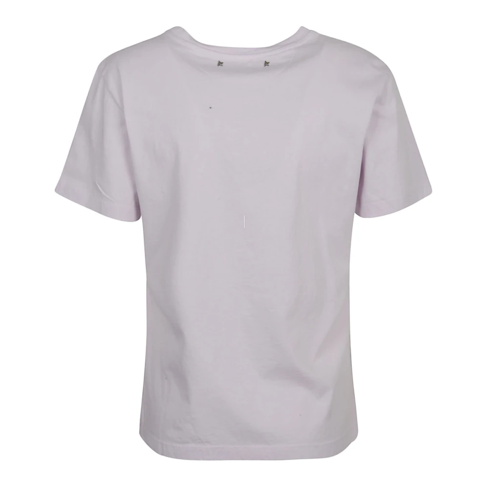 Golden Goose Lavendel T-shirt Chic Logo Print Purple Dames