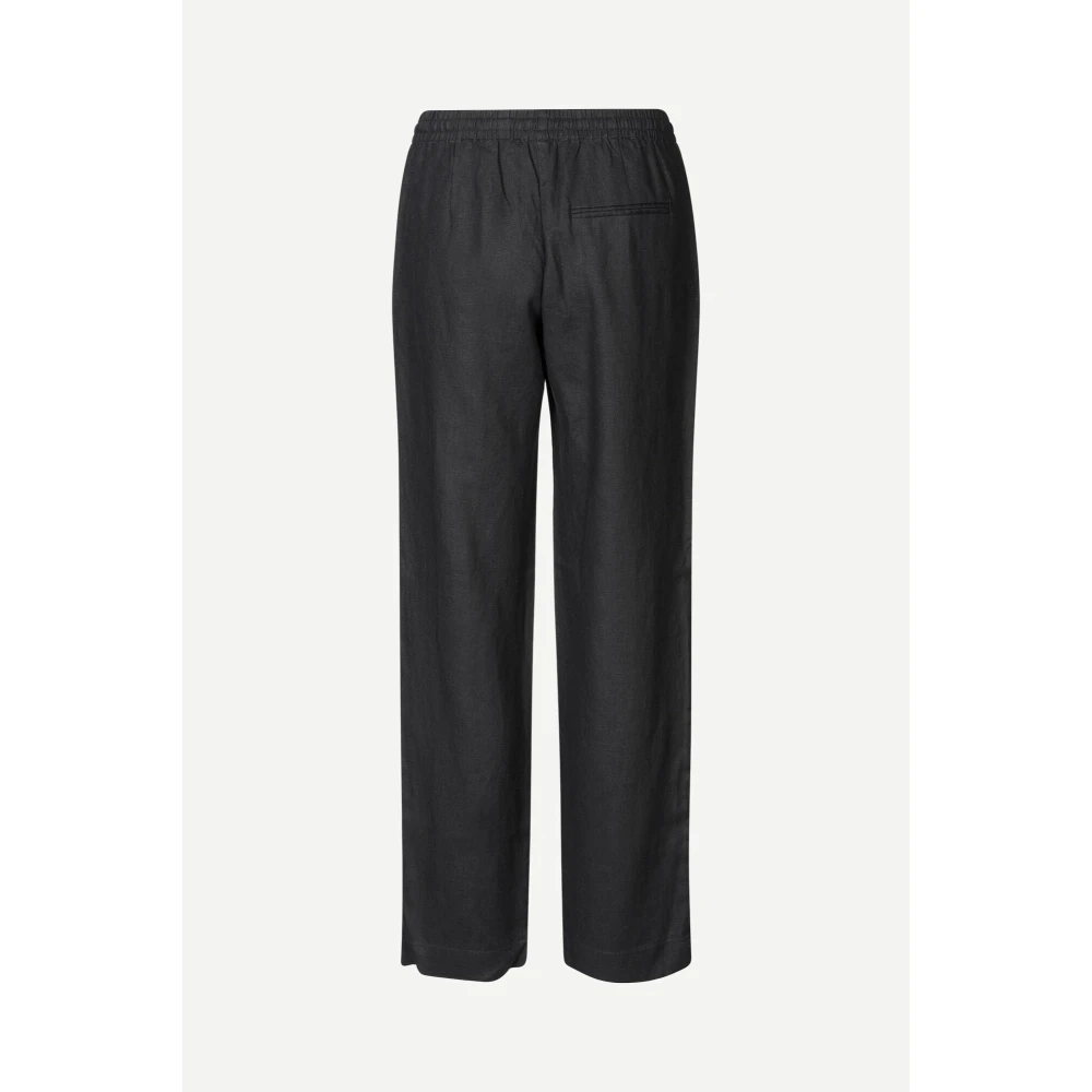 Samsøe Wijde Linnen Broek Black Dames