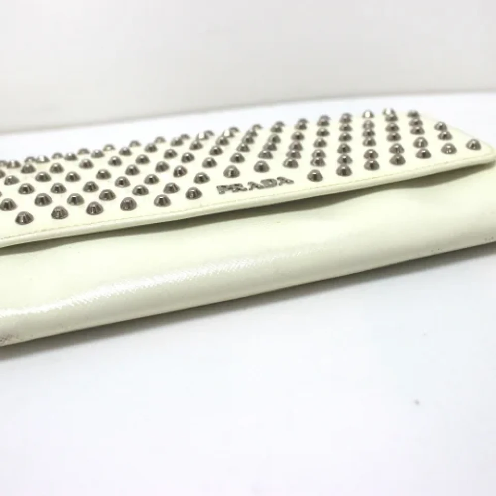 Prada Vintage Pre-owned Leather wallets White Dames