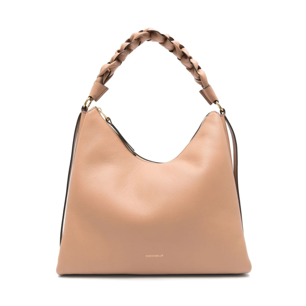 Coccinelle Beige Boheme Tote Tas met Gevlochten Handvat Beige Dames