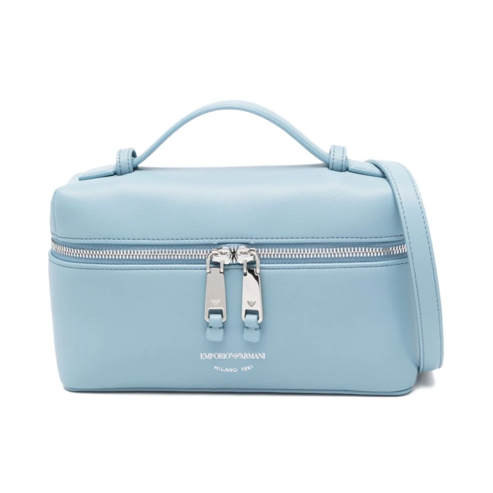 Emporio Armani Donna Blu Beauty Case In Pelle Nappa