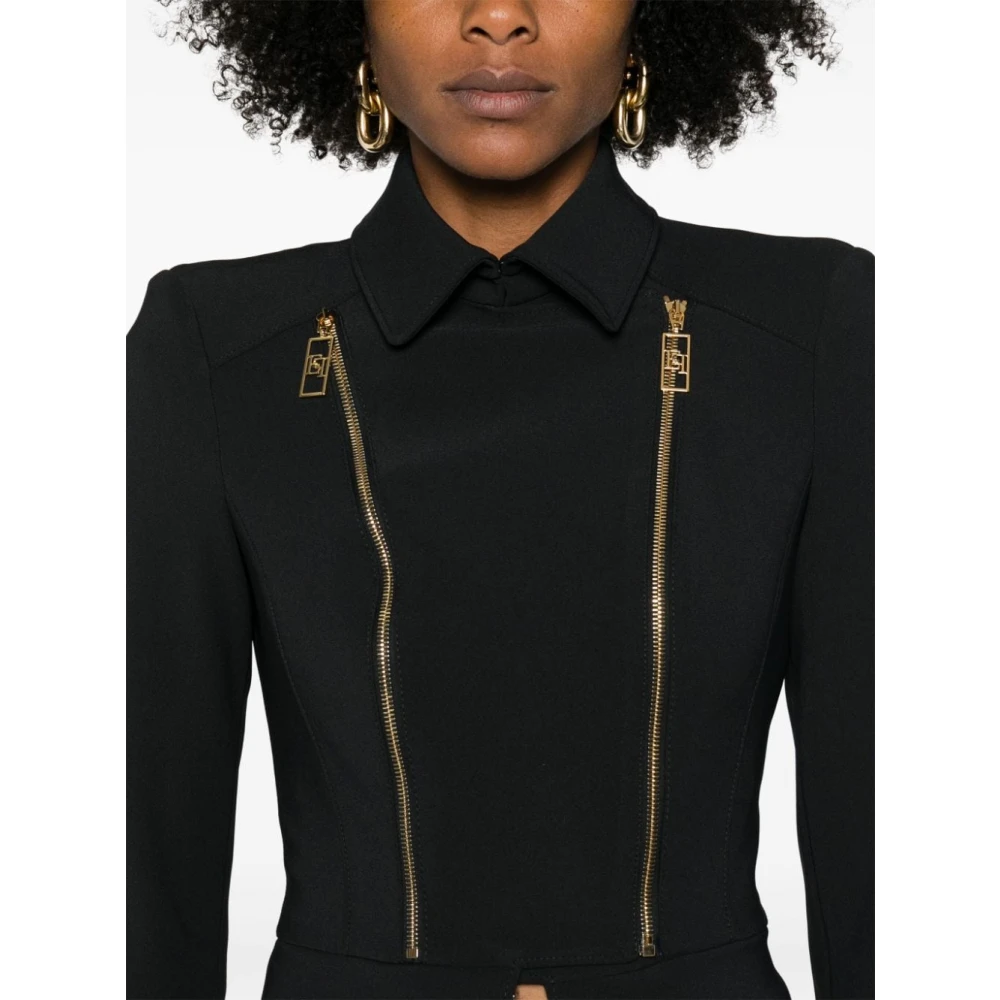 Elisabetta Franchi Nero Outerwear Aw24 Dameskleding Black Dames