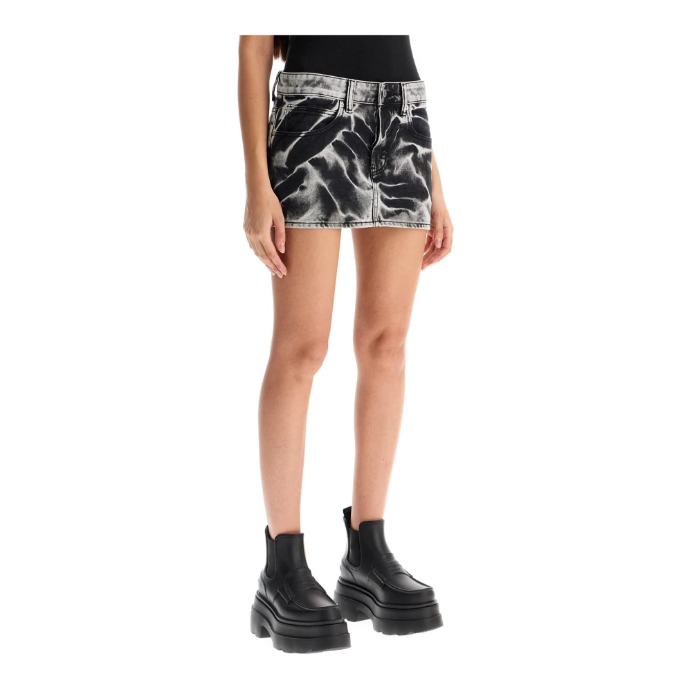 alexander wang Zuur Gewassen Denim Mini Rok Black Dames